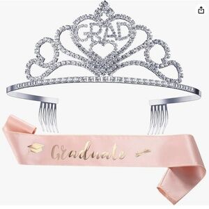 2026 Graduation Princess Grad Crown Tiara and Graduate Sash